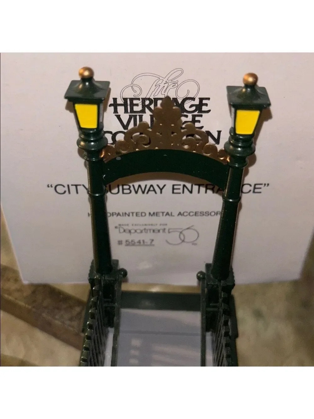 Department 56 Green gold City Subway Entrance heritage village collect # 5541-7